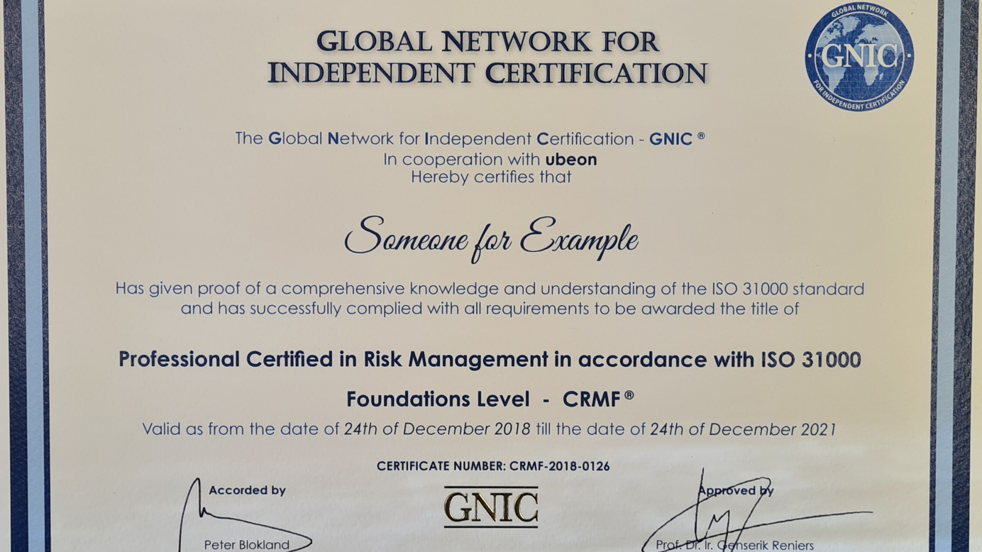 Certification Verification | Global Network For Independent Certification